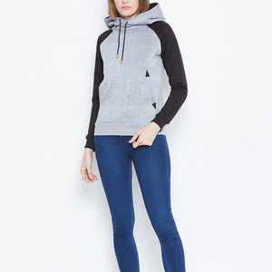 Sweat-shirt polaire à capuche color block pour femme, modèle personnalisé, vêtement d'entraînement urbain professionnel, nouvelle collection 2026 - Product Image 6