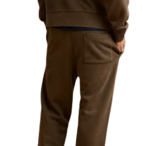 Men Dark Brown Fleece Sweatpants Drawstring Elastic Waist Straight Leg Relaxed Fit Casual Winter Lounge <b>Trousers</b> <b>with</b> <b>Pockets</b> - Product Image 4