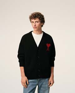Custom Men's <b>Black</b> O-Neck Knitted Embroidered <b>Heart</b> Logo Oversized Fit Wool Heavyweight Casual Winter ODM - Product Image 5