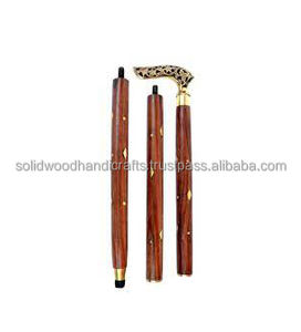 Beautiful Design <b>Walking</b> <b>Stick</b> Cane Wood Cane 100% Wooden with Decorative Brass Handle Daily Use <b>Men</b> & Womenn36" - Product Image 5