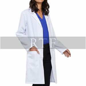 Unisex White Polyester/Cotton Woven Fabric Lab Coat for Hospital <b>Doctors</b> Needle Detection Long Sleeve Medical Work Clothing RAW - Product Image 5