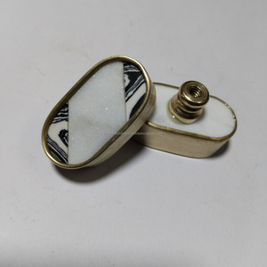 Haute qualité gris et blanc marbre porte armoire bouton poignée luxe laiton pierre bouton pour tiroirs armoires fabriqué en inde - Product Image 4