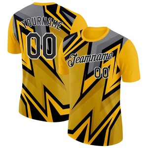 Maillot de sport personnalisé en sublimation pour homme, design flamme noire, col rond, séchage rapide, respirant, grande taille, impression intégrale, logo avant, adulte - Product Image 6