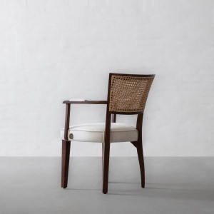 เก้าอี้ทานข้าวโดมาอาร์ม ทำจากไม้สักแท้คุณภาพสูง พร้อมพนักพิงหวายและเบาะรองนั่ง สำหรับใช้ภายในอาคาร - Product Image 5