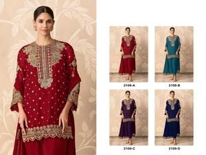 Stylish Traditional <b>Women</b> Suit Palazzo Dupatta Real Chinon Fabric Quick Dry Comfortable Lightweight <b>Kurta</b> Set Wedding Special - Product Image 3