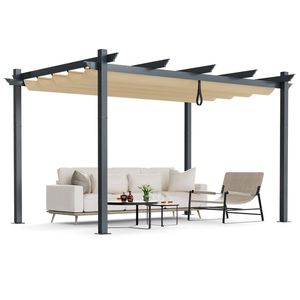 Pergola Retrattile in Alluminio per Esterni con Tettoia 10 X 13 Piedi - Product Image 1