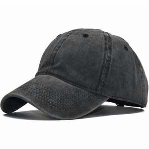 Washed Cotton Baseball Cap 6-Panel Adjustable Solid Color Unisex Casual <b>Hat</b> Black <b>Purple</b> - Product Image 2