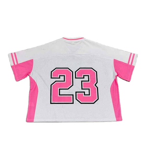 T-shirt de sport unisexe personnalisé en jersey léger, col en V, coupe carrée, court, oversize, imprimé par transfert thermique, en maille, chez Nurak 2026 - Product Image 6
