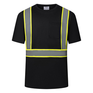 Camiseta de Trabajo de Alta Visibilidad Reflectante para Hombre, Ropa de Seguridad de Poliéster con Franjas Reflectantes - Product Image 4