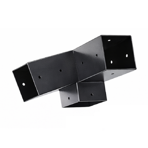 Kit de support de pergola 4x4 soudé sur mesure, directement de l'usine – Support d'angle en acier robuste à 3 voies avec base de poteau, fabriqué selon les plans - Product Image 3