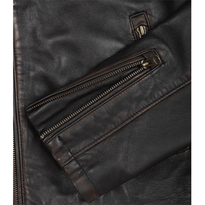 2026 Vestes chauffantes en cuir de vachette marron foncé de style OEM Premium pour hommes, haute qualité, faible MOQ, mode hiver - Product Image 3