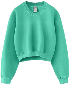Sweat-shirt court pour filles, col rond, manches courtes, en molleton doux, coupe régulière, effet délavé, imperméable, vente en gros OEM ODM - Product Image 4