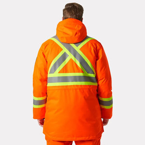 Veste de sécurité réfléchissante haute visibilité personnalisée pour l'hiver, orange, pour la construction, vêtements de travail de protection en plein air, veste longue - Product Image 4