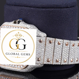 Export Quality Custom Studded Diamond Fully Iced Moissanite Diamond Watch for Travel Fashion Shows and Gift Giving - Product Image 5