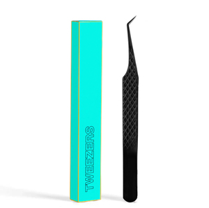 Professional Eyelash Tweezers Black Precision Smooth Tip Red Gradient Design <b>Box</b> Packaging Non Slip Ergonomic Design Grips - Product Image 3