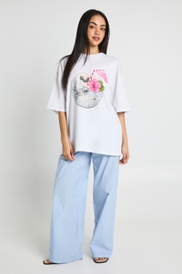 เสื้อยืดโอเวอร์ไซส์ผู้หญิงลายกราฟิกแบบ DTF สั่งทำได้ตามต้องการ เสื้อลำลองผ้าโพลีเอสเตอร์ผสมคอตตอน แขนสั้น สไตล์สตรีทแวร์ - Product Image 6