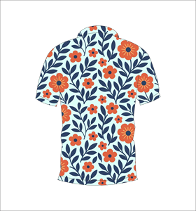 Camiseta Polo Personalizada con Estampado de Hojas Florales Naranjas, Manga Corta, Informal, Transpirable, Unisex, para Verano - Product Image 5