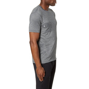 Men's Gray Short Sleeve O-Neck Slim Fit Cotton Jersey Casual T-Shirt Breathable Solid Color Knitted <b>Top</b> - Product Image 5