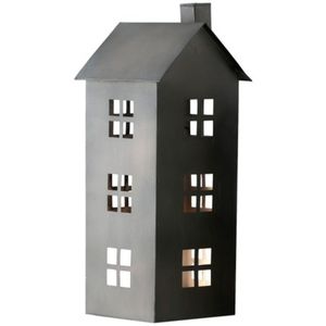 Modern Black Metal House Candle Holder Tall Iron Lantern Decorative Tea <b>Light</b> <b>T</b>-<b>Light</b> Holder for Home Tabletop Christmas Decor - Product Image 1