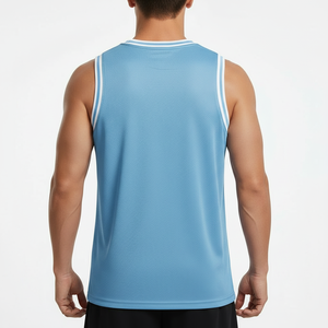 เสื้อบาสเก็ตบอลผู้ชายสไตล์สตรีทแวร์ แขนกุด ผ้าตาข่าย ระบายอากาศได้ดี เสื้อกล้ามลำลองสำหรับออกกำลังกาย ขายส่ง - Product Image 3