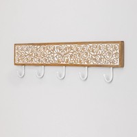 Porte-manteau mural en bois de manguier Vandana Flux Mira