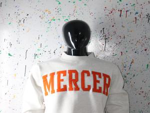 Sweat-shirt à col montant gris cendré MERCER, 100% coton, broderie appliquée ORANGE, col large, URBAN PRODUCTIONS - Product Image 4