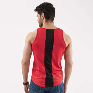 เสื้อกล้ามผู้ชายสีแดงล้วน ทรงเข้ารูป น้ำหนักเบา ผ้าฝ้าย 100% สำหรับออกกำลังกาย ป้องกันขนร่วง - Product Image 4