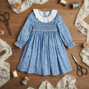 Ready to Ship Wholesale Kids Dress Frocks Hand Smocked Children Clothing Smock Toddler Girls Clothes Baby Girl Dresses - Product Image 1