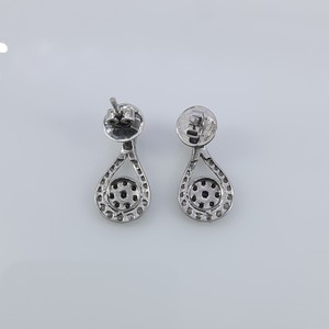 1.72 Cttw Round Cut White & Color Enhanced Blue Natural Diamond Tear Drop <b>Earrings</b> for Women in 925 Sterling Silver, Push <b>Back</b>, - Product Image 6