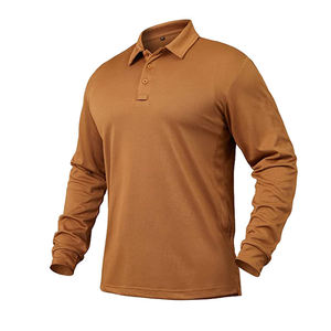 Nuevo Polo de Manga Larga para Hombre, Estilo Europeo, Cuello Camisero, Otoño/Invierno, Tejido de Punto, Secado Rápido, Spandex/Poliéster - Product Image 4