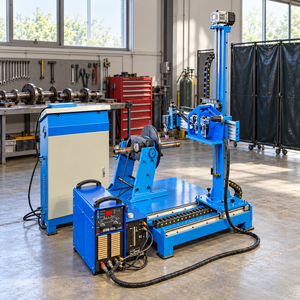 Nouvelle machine de soudage à l'arc immergé verticale en métal bleu avec panneau de commande tactile et pédale - Product Image 1