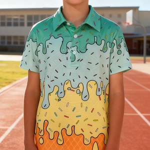 Polo de golf sportif pour jeunes, coupe ajustée, manches courtes, respirant, séchage rapide, vêtements de sport athlétiques pour garçons - Product Image 5