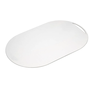 Tabla de cortar moderna de acero inoxidable de excelente calidad, forma ovalada, a precios bajos y económicos, artículo antibacteriano. - Product Image 1