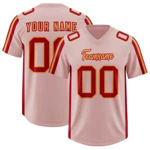 Maillots de football américain OEM imprimés, tissu respirant haute performance, options d'impression brodée, manches courtes, grandes tailles - Product Image 1
