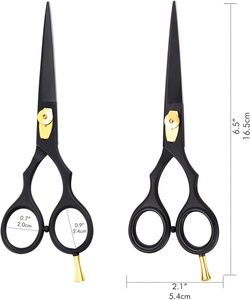 Professional Matte Black 420C Stainless Steel Barber's Cutting Scissors Straight Hair <b>Shears</b> Sharp Blunt All-Purpose Beauty <b>Tool</b> - Product Image 2