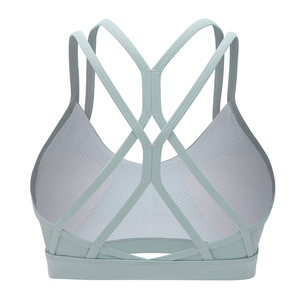 Sujetador deportivo con tirantes cruzados, soporte medio, sin costuras, para fitness y entrenamiento. Top deportivo de soporte medio, sin costuras, para fitness. - Product Image 2