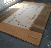 Tapis Orientaux Traditionnels Modernes de Luxe de Haute Qualité 100% Coton Tissé à Motifs Floraux avec Support en Latex Hauteur de Poil 9-10mm Lavables