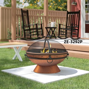 Brasero moderne fait main avec finition élégante en acier pour chauffage de jardin et aménagement paysager résidentiel – Autoportant en acier inoxydable moderne - Product Image 1