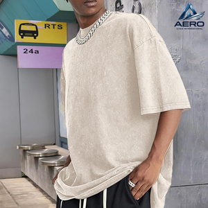 T-shirt Oversize Vintage Délavé à l'Acide pour Homme 2026 – Coton Couleur Unie Streetwear Basique Décontracté Ample et Confortable - Product Image 2