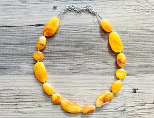 yellow <b>resin</b> necklace honey marble necklace handmade <b>resin</b> jewelry luxury bead necklace golden statement necklace <b>Resin</b> <b>craft</b> - Product Image 3