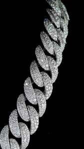 Custom 20mm Lab Grown Diamonds Cuban Chain 925 Sterling Silver Princess Mosaic Cut Iced Out Men's Hip Hop Wholesale B2B Jewelry - Product Image 2
