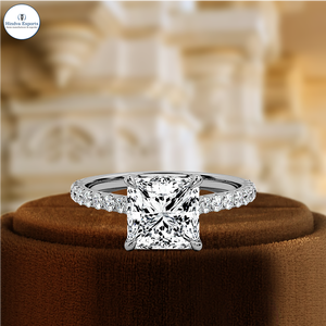 Anillo de Compromiso Solitario con Diamante Cultivado en Laboratorio, Corte Princesa, 1.5CT, Certificado por IGI, Oro Amarillo de 14k, Minimalista, para Fiesta, Boda, Novia - Product Image 3