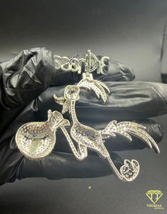 Colgante de Flamingo Estilo Hip Hop, con Diamantes de Laboratorio VVS, Chapado en Oro y Plata de Ley 925, para Hombre - Product Image 6