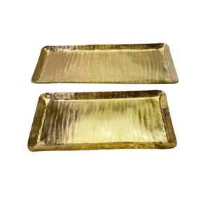 Bandeja de Servir de Aluminio Metálico Hecha a Mano, Elegante y Decorativa para el Hogar, Cocina, Cafeterías y Restaurantes, Acabado en Color Dorado - Product Image 6