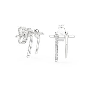 Pendientes de Oro Rosa de 14K con Diamantes Cultivados en Laboratorio para Mujer |   Ropa de Fiesta |   Diamante Cultivado Nuevo - Product Image 6