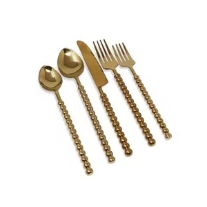 Premium <b>Gold</b> Brass Cutlery Set Luxury Dining Flatware Utensil Collection Elegant <b>Table</b> Decor For Restaurant - Product Image 2