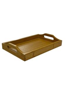ถาดเสิร์ฟไม้ทรงสี่เหลี่ยม H a CRAFT HAC-190 พร้อมหูจับ ดีไซน์ทันสมัย สำหรับอาหาร ชา กาแฟ และอาหารเช้า - Product Image 1