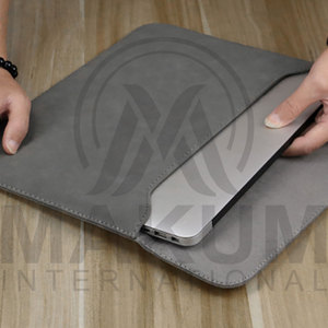 Leather <b>Laptop</b> <b>Sleeve</b> Case in Beige Teal Pink Silver Gray for MacBook and Other <b>Laptops</b> - Product Image 5