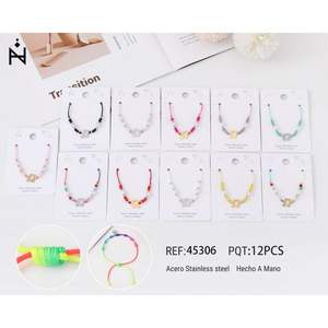 Pulsera de Acero Inoxidable con Talismán Musical, Perlas y Cristales, PULSERA de Moda con Cuentas - Product Image 1