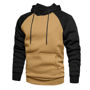 Sweat-shirts décontractés pour hommes en coton à capuche avec cordon de serrage, coupe régulière, manches classiques, poche kangourou, écologiques, printemps - Product Image 3